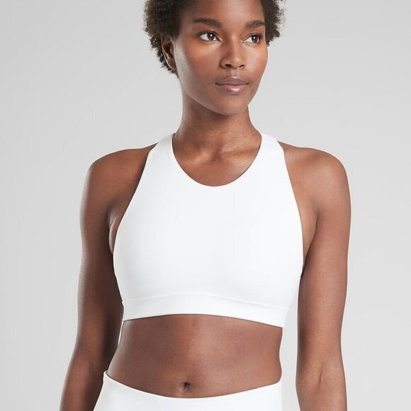 Athleta Hyper Focused High Neck Bra A-C - L White - Picture 1 of 7